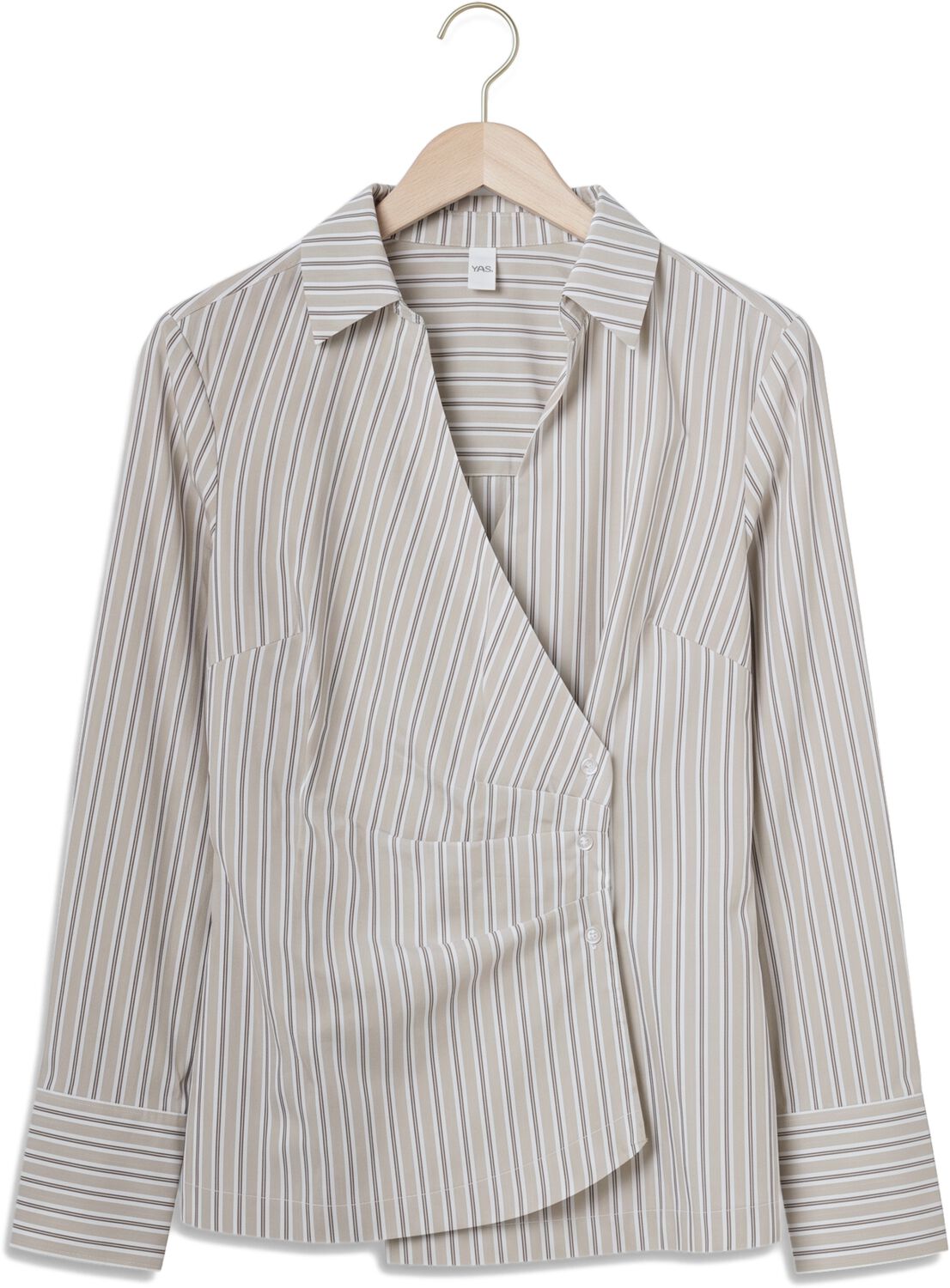 Y.A.S. YAS Dames Blouses Yasalisa Ls Long Wrap Shirt Beige
