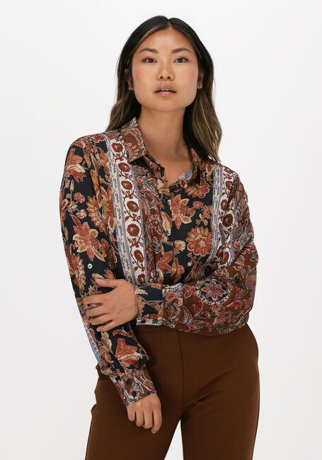 Bruine SUMMUM Blouses BLOUSE FLOWER PRINT - large