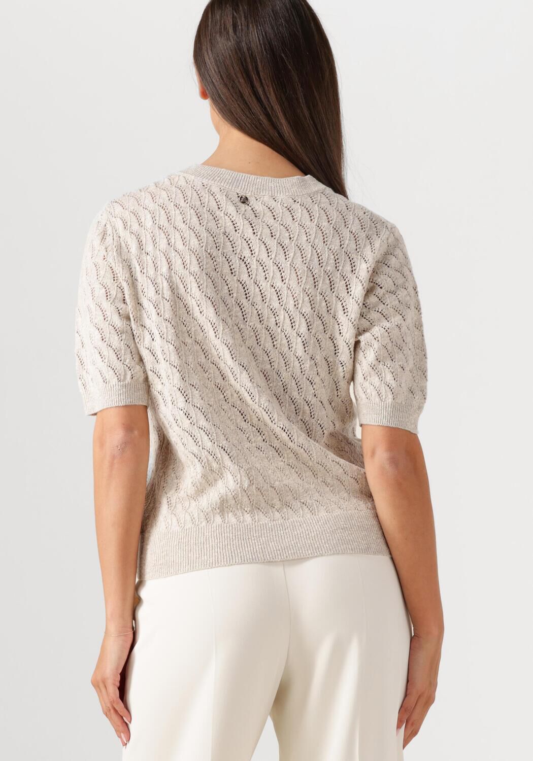 MOS MOSH Dames Tops & T-shirts Mmkarin Marisol Ss Linen Knit Ecru