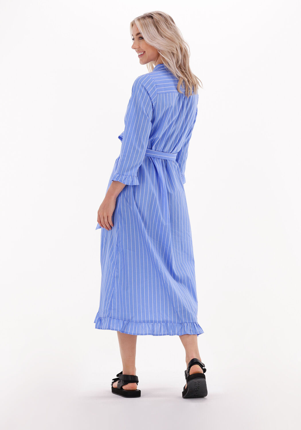 blauw wit gestreepte lollys laundry midi jurk harper