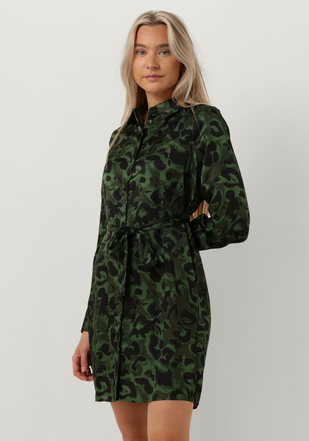OBJECT Dames Jurken Objsarah L s Shirt Dress Donkergroen