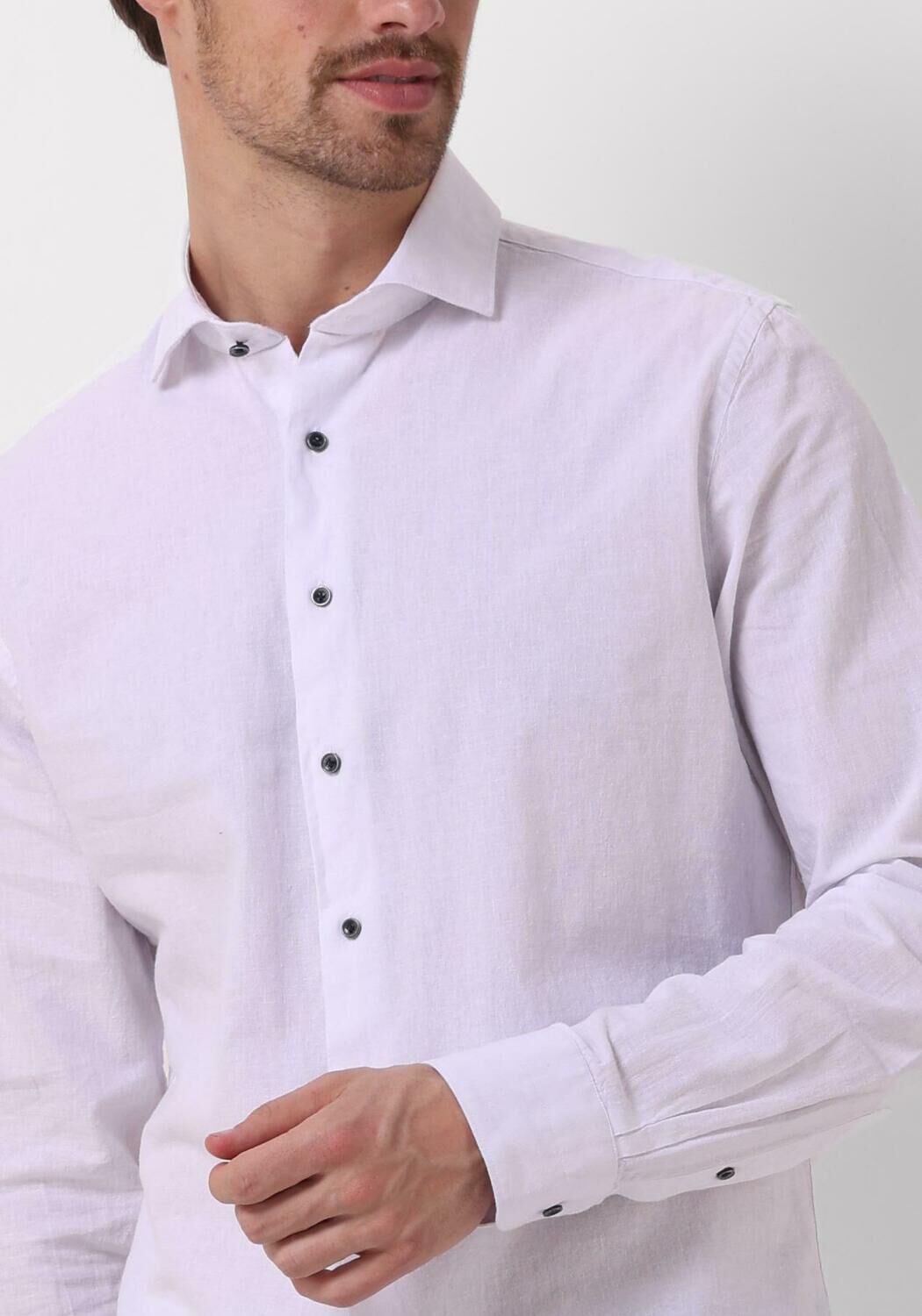 PROFUOMO Heren Overhemden Shirt Cutaway Sc Cotton Linnen Wit