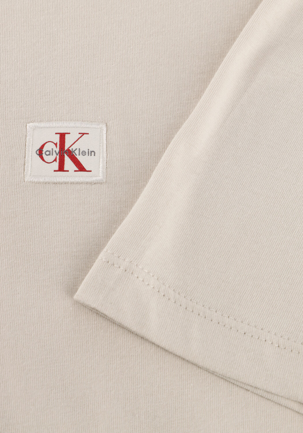 Beige CALVIN KLEIN T-shirt SS BADGE 30S JERSEY CLASSIC TEE - large