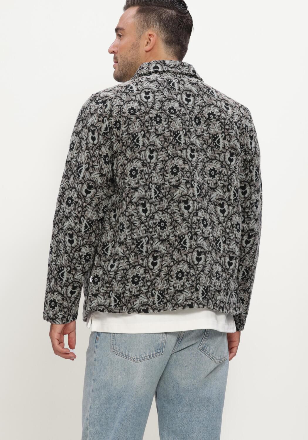 Donkergrijze JC RAGS Overshirt OVERSHIRT BENJI JACQUARD - large