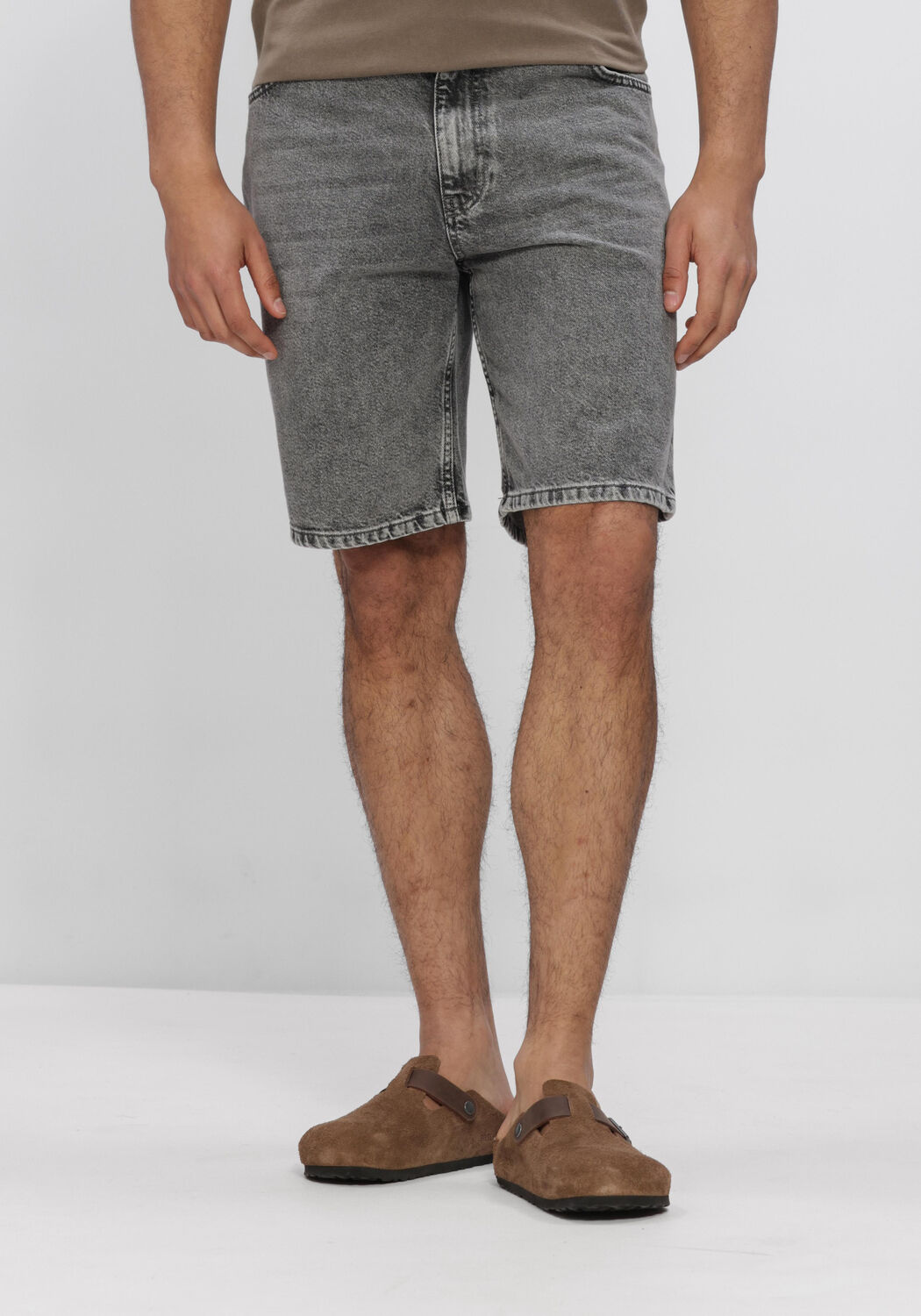 Grijze WOODBIRD Shorts WBLEROY ASH GREY SHORTS - large