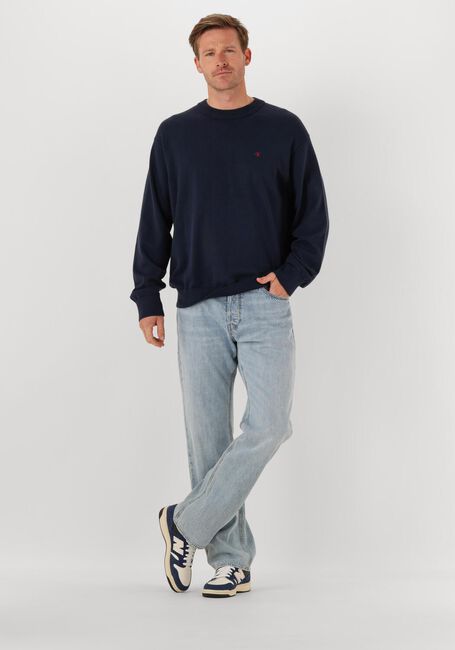 Donkerblauwe CALVIN KLEIN Trui LS EZ CORRON CREWNK SWEATER 12GG - large