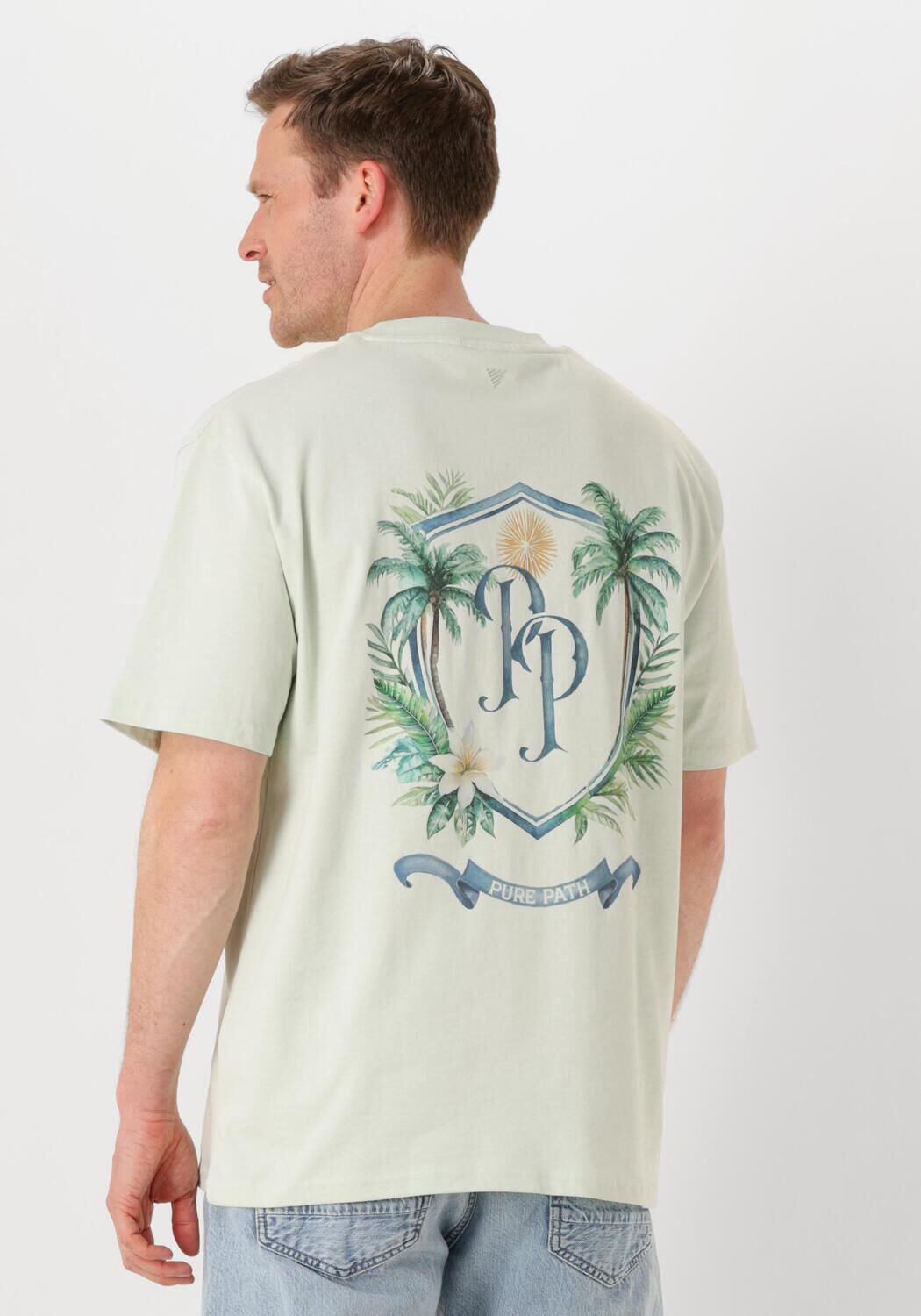 PURE PATH Heren Polo's & T-shirts Loose Fit Crewneck Ss T-shirts Mint