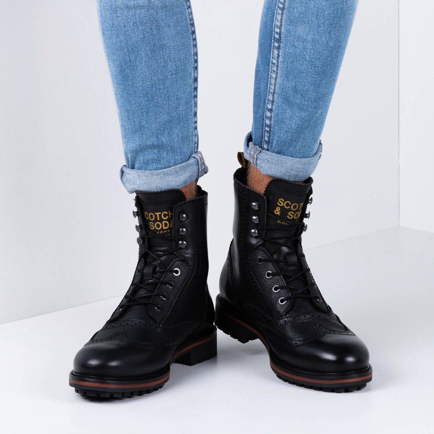 Zwarte SCOTCH & SODA Veterboots BORREL - large