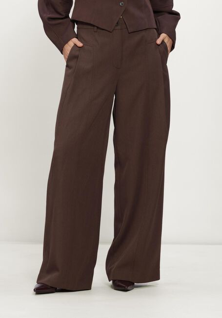 Bruine MSCH COPENHAGEN Wijde broek MSCHLAURETTA HW PANTS - large