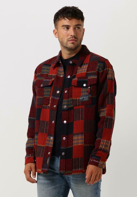 Rode SCOTCH & SODA Overshirt JACQUARD PATCHWORK-CHECK OVERSHIRT - large