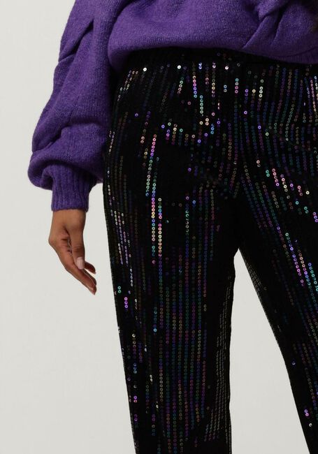 Zwarte Y.A.S. Pantalon YASELIVA SEQUIN HW STRAIGHT PANT - large