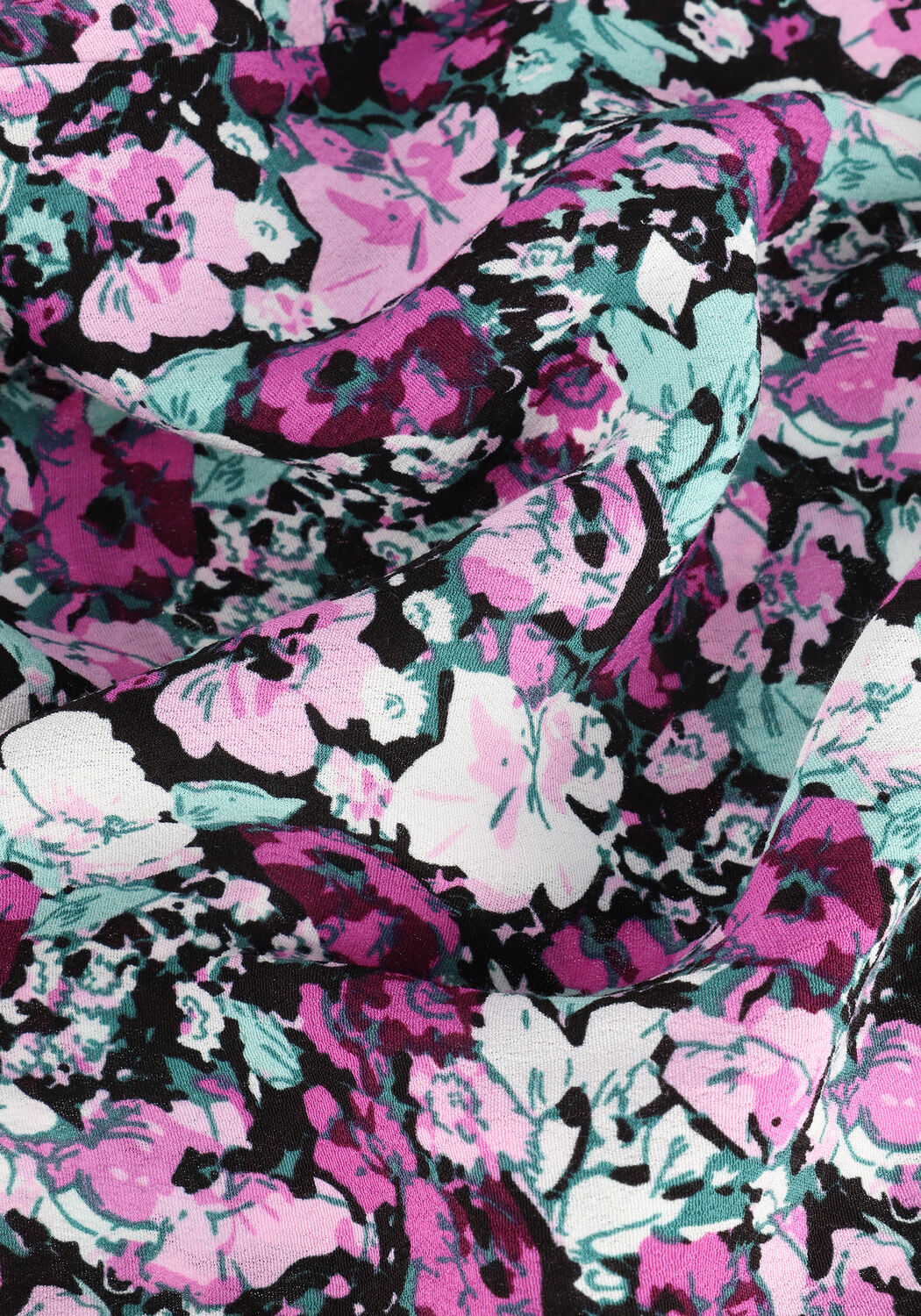 Paarse COLOURFUL REBEL Midirok DINAH SCATTERED FLOWER MIDI DRAWCORD SKIRT - large