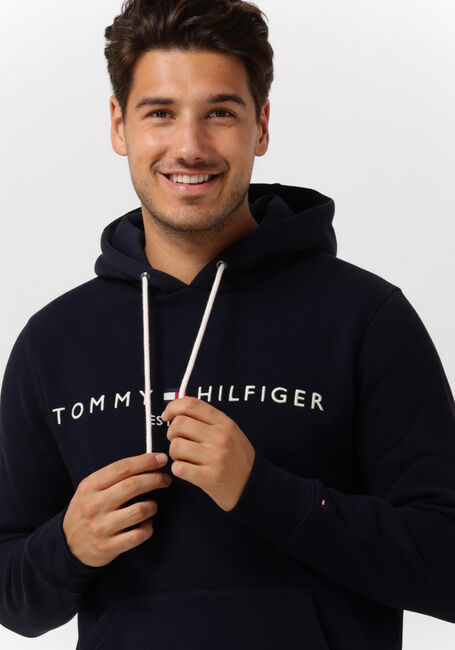 Donkerblauwe TOMMY HILFIGER Trui TOMMY LOGO HOODY - large