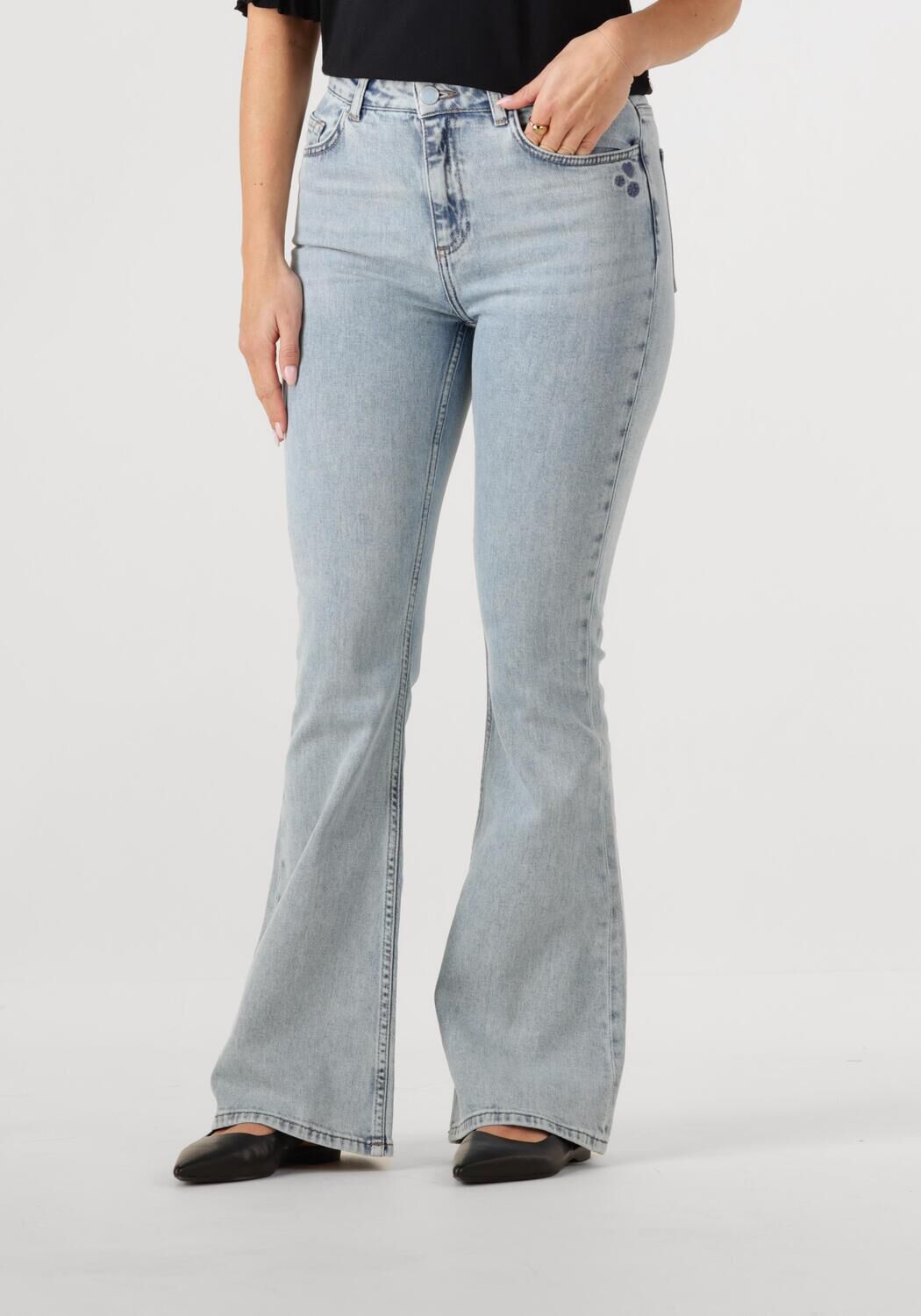 Fabienne Chapot high waist flared jeans light blue denim
