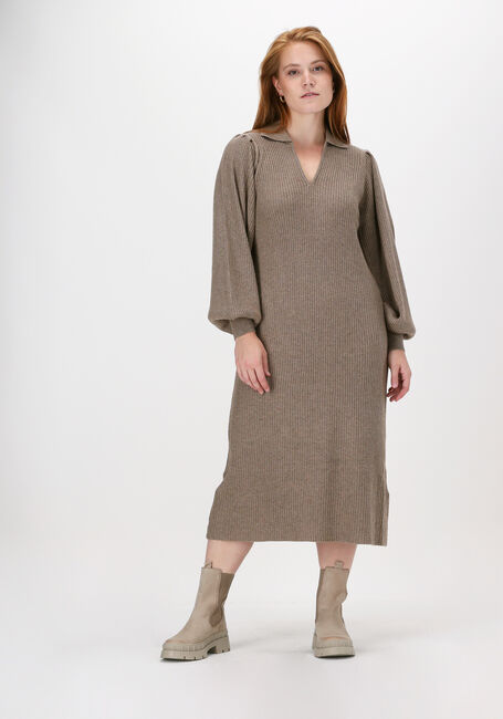 Bruine SELECTED FEMME Midi jurk SLFSELENE LS KNIT DRESS B - large