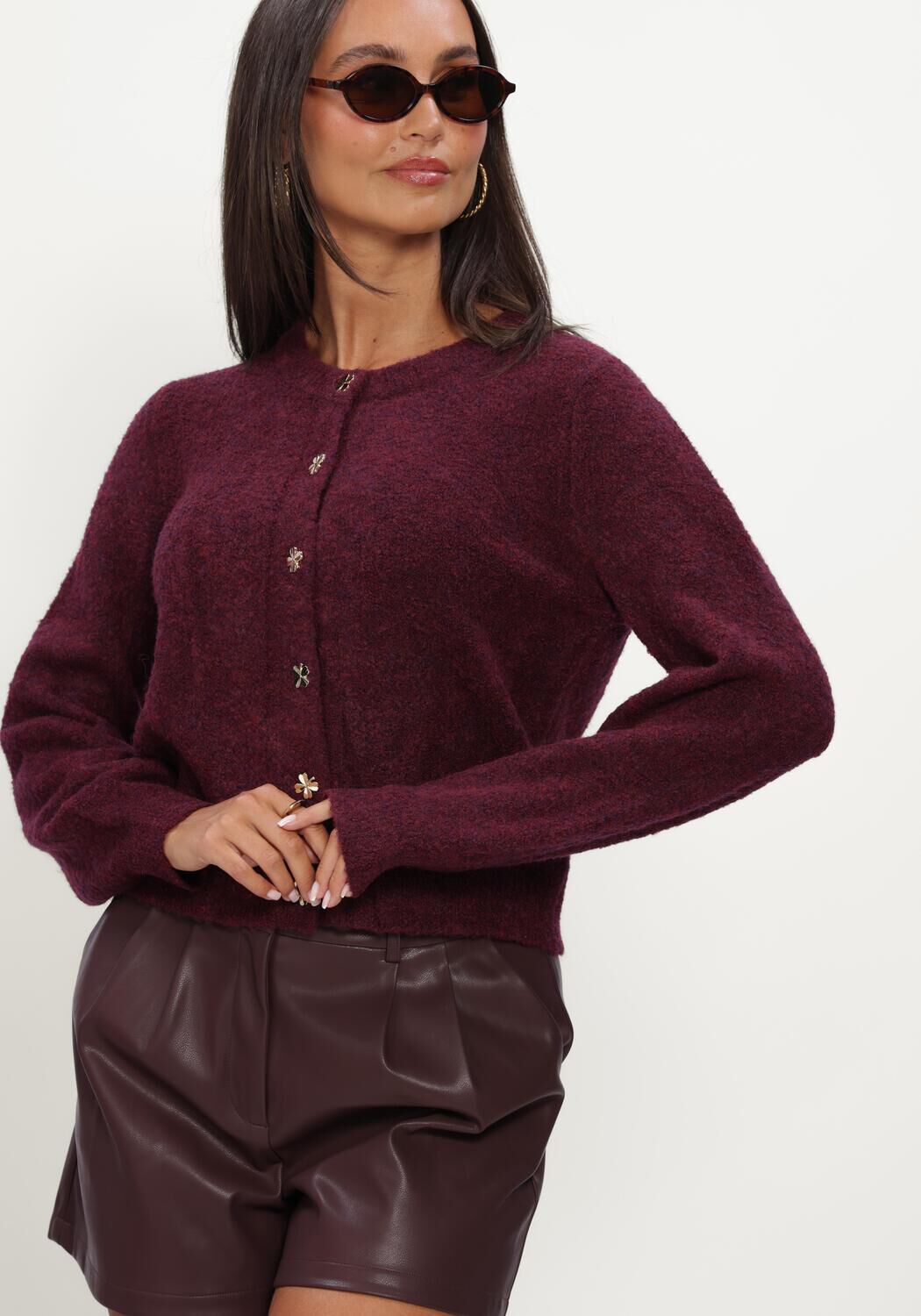 Bordeaux YDENCE Trui CARDIGAN EDEN - large