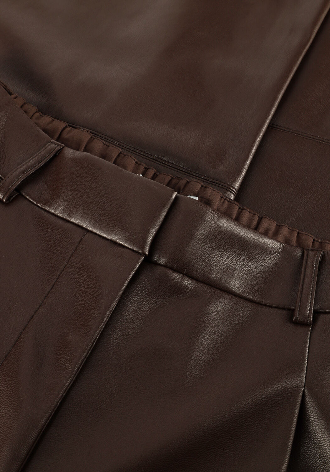 Bruine DANTE6 Wijde broek JULES FAUX LEATHER PANTS - large