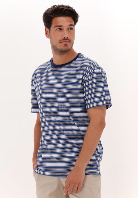 Blauwe ANERKJENDT T-shirt AKKIKKI BLUE STRIPE TEE - large