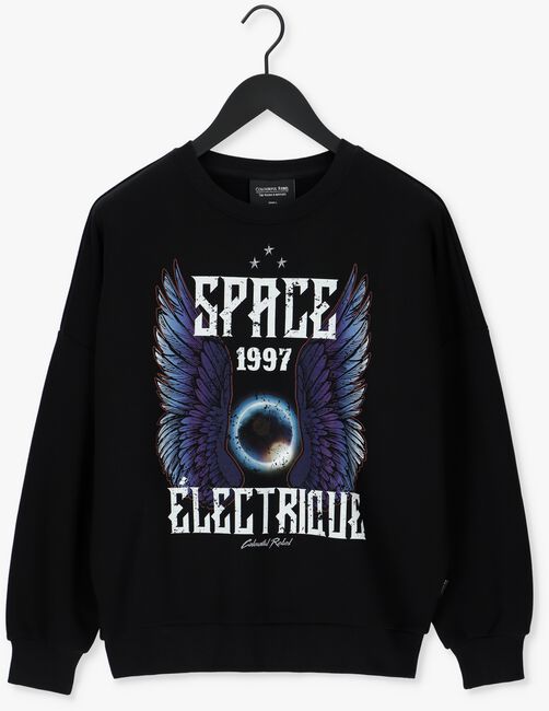 Zwarte COLOURFUL REBEL Sweater SPACE DROPPED SHOULDER SWEAT - large
