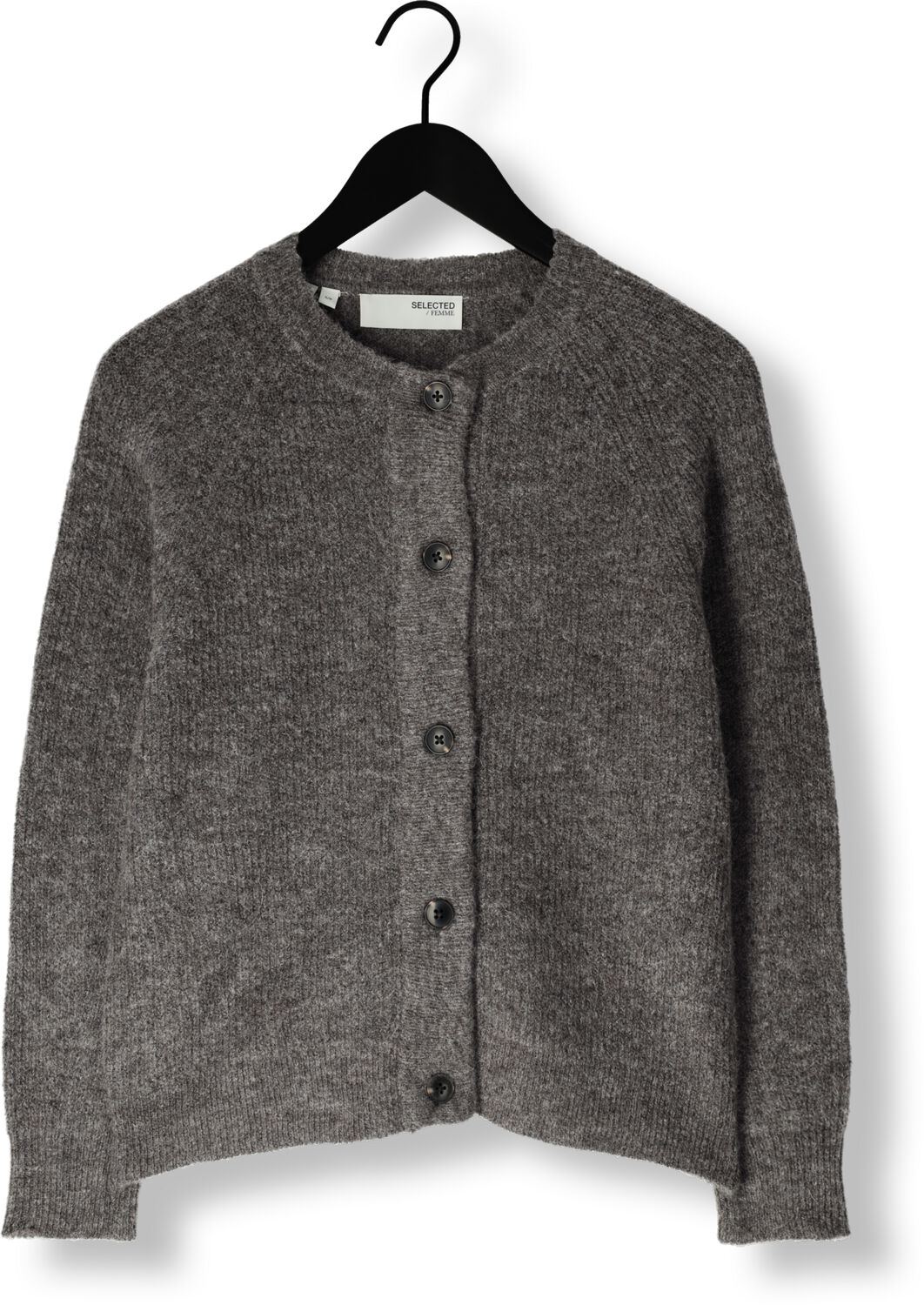 SELECTED FEMME Dames Truien & Vesten Slflulu Ls Knit Short Cardigan Grijs