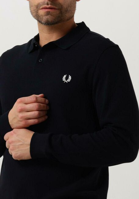 Donkerblauwe FRED PERRY Polo LS PLAIN FRED PERRY SHIRT - large