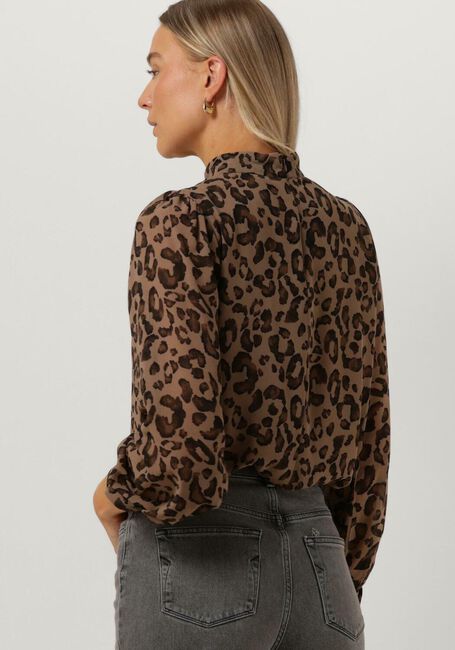 Bruine OBJECT Blouses OBJMILA L/S HIGH NECK TOP NOOS - large