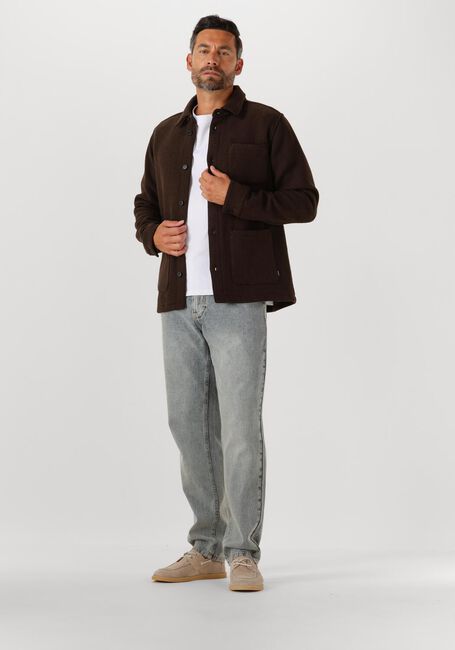 Bruine LES DEUX Overshirt JASON SOLID WOOL OVERSHIRT - large