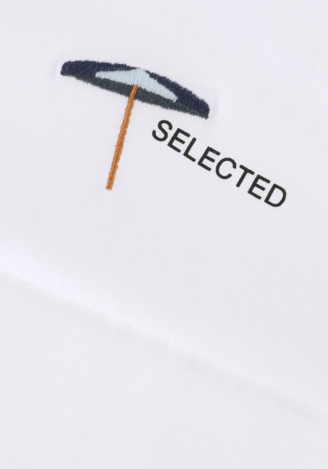 Witte SELECTED MEN T-shirt SLHASPEN EMB SS O-NECK TEE - large