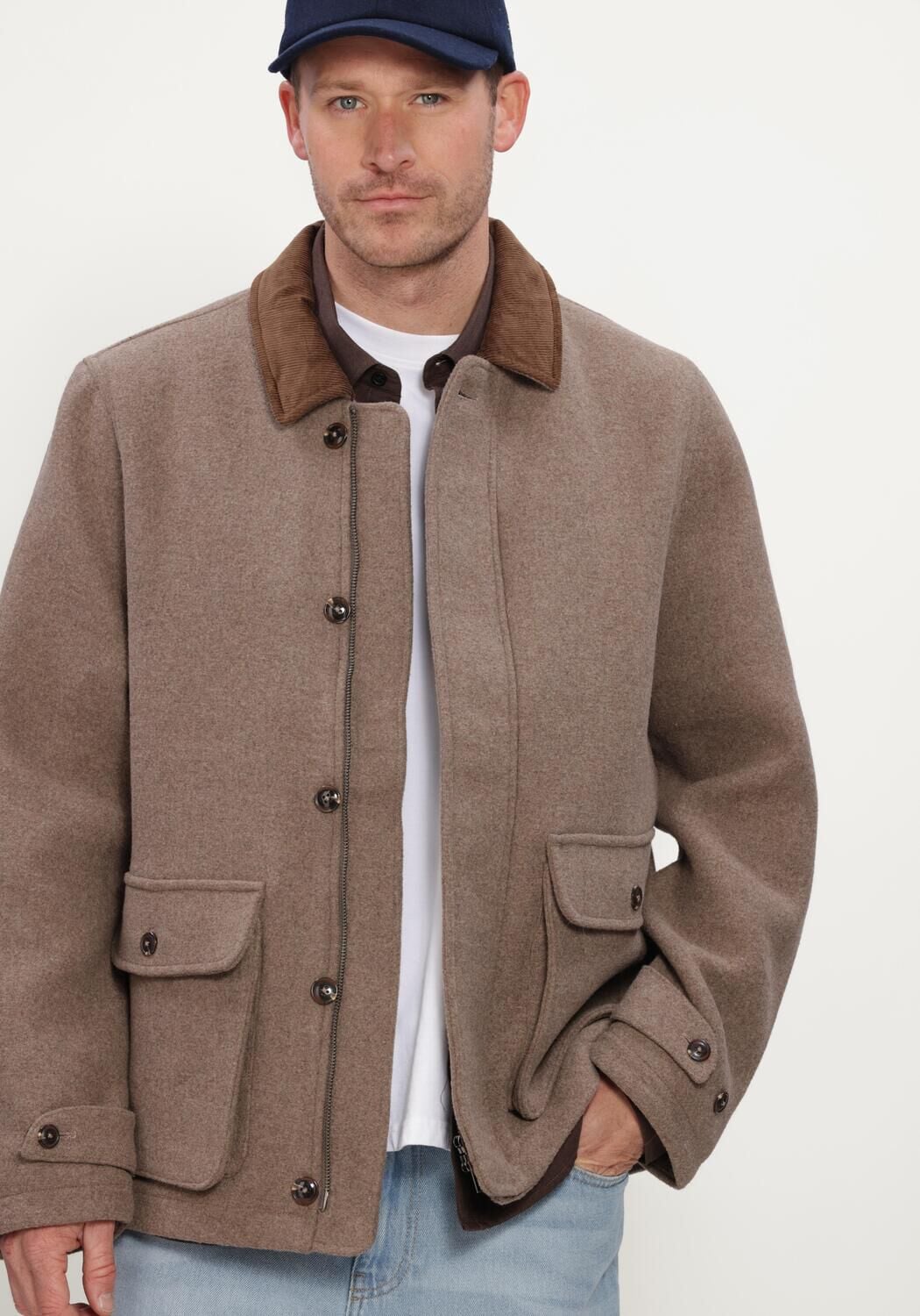 LES DEUX Heren Jassen Melange Wool Jacket Zand