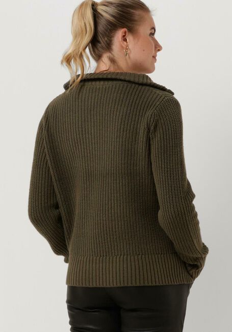 Groene CC HEART Trui AVERY ZIP KNIT SWEATER - large
