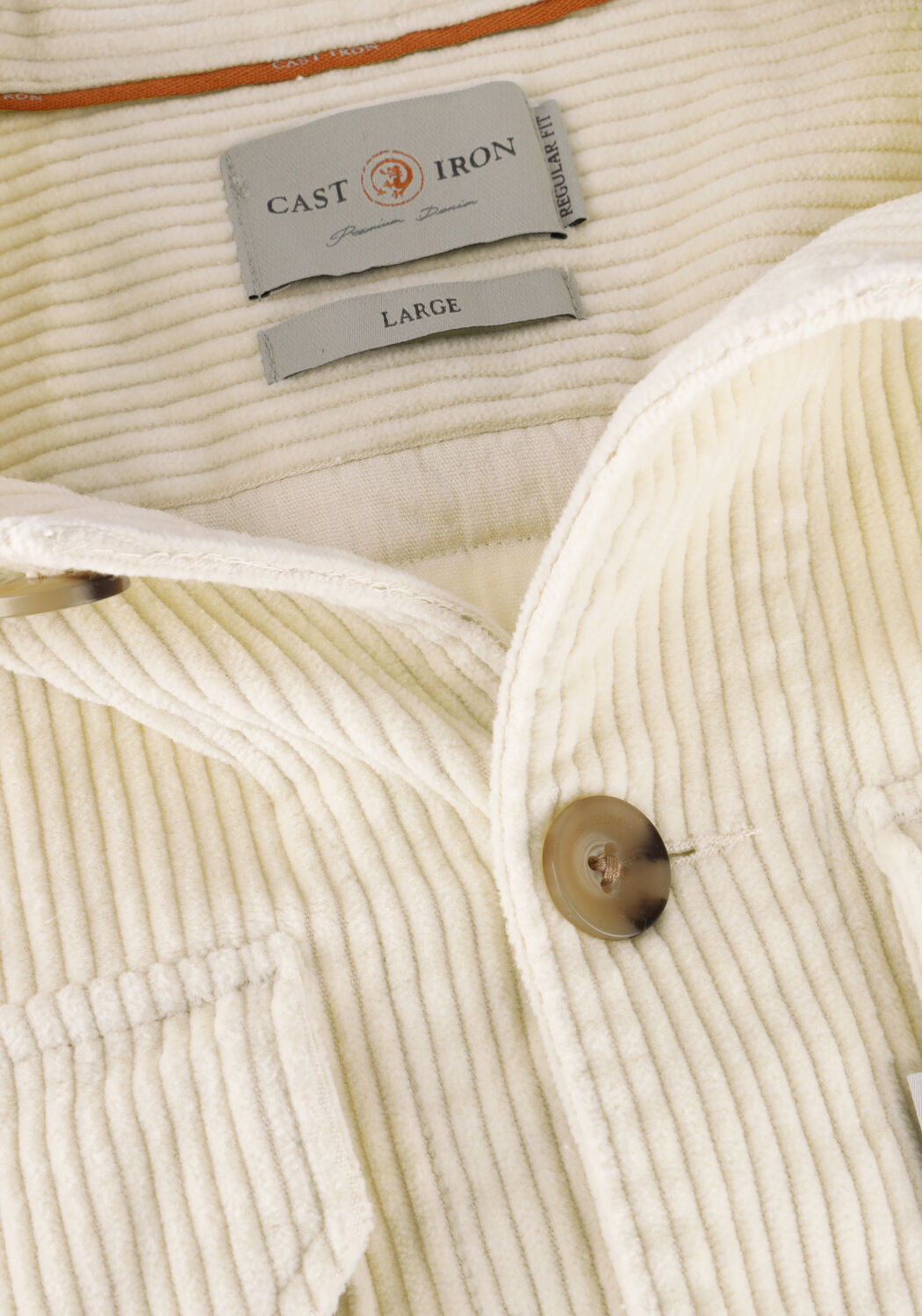 Witte CAST IRON Overshirt LONG SLEEVE SHIRT SOLID RIBCORD - large