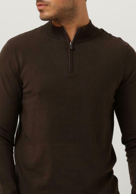 Bruine PUREWHITE Trui ESSENTAIL HALFZIP - large