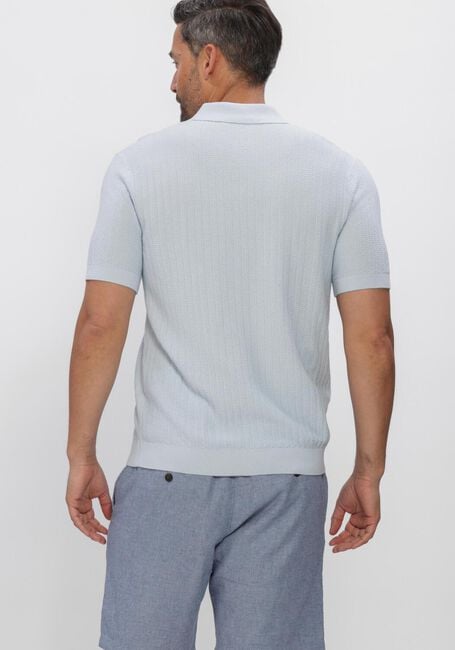 Blauwe SELECTED MEN Polo / T-shirt SLHCRAN SS KNIT STRUCTURE ZIP  POLO NOOS - large