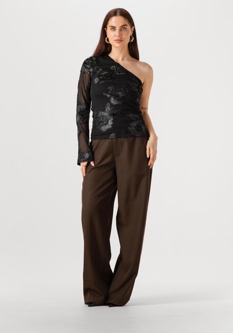 Zwarte NEO NOIR Blouses FRIANA BIG FLOWER MESH BLOUSE - large