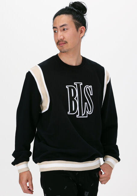 Donkerblauwe BLS HAFNIA Sweater OG LOGO APPLIQUE CREWNECK - large