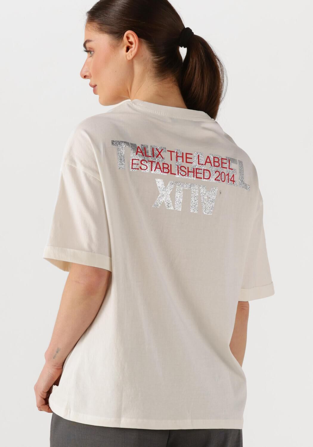 ALIX THE LABEL Dames Tops & T-shirts Ladies Knitted Adventure T-shirt Wit