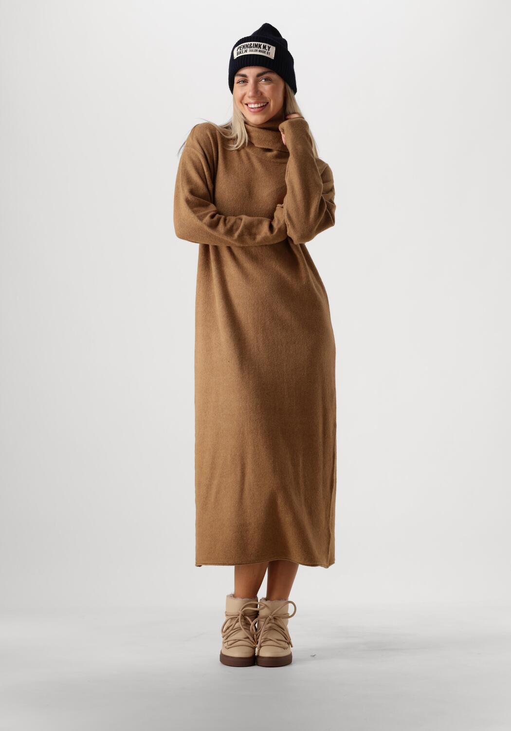 Penn&Ink N.Y Bruine Midi Jurk Veelzijdig en Elegant Brown Dames