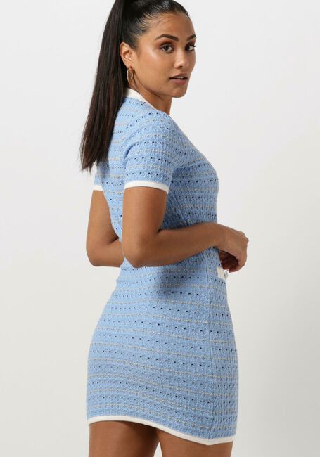 Lichtblauwe LIU JO Mini jurk ABITO MAGLIA M/C STRUCTUR - large