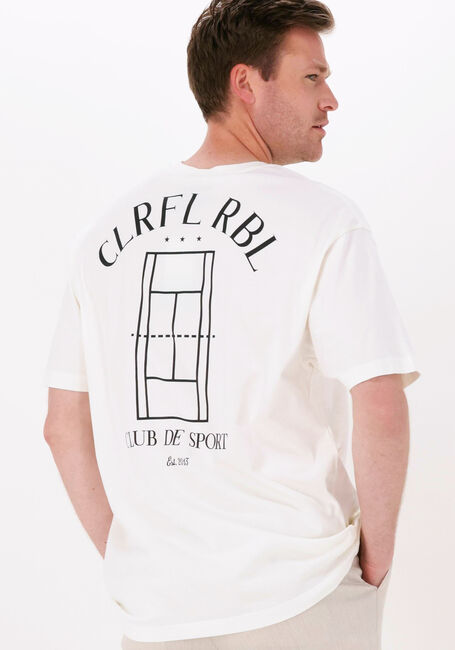 Beige COLOURFUL REBEL T-shirt TENNIS COURT BASIC TEE - large