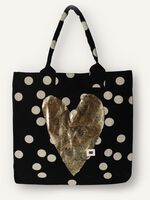 Zwarte 10DAYS Shopper CANVAS SHOPPER DOT - medium