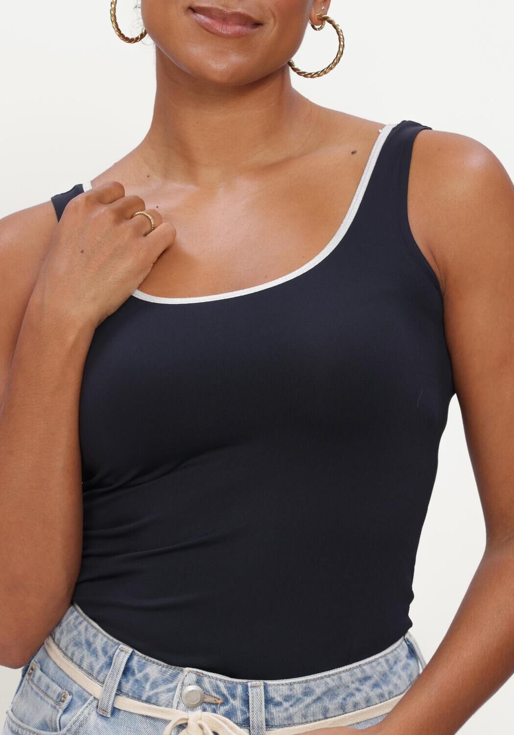 Donkerblauwe NUKUS Tanktops JUBA SINGLET - large