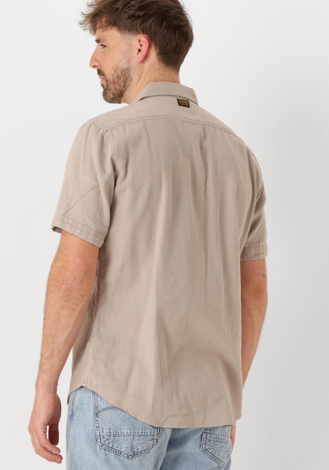 G-STAR RAW Heren Overhemden Marine Slim Shirt S\s Taupe