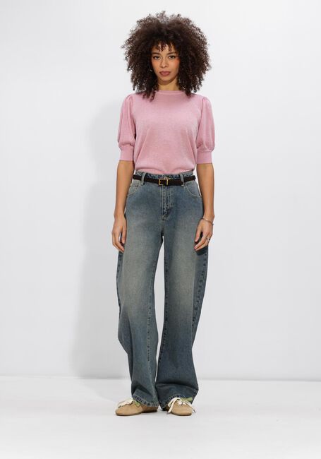 Roze MINUS Trui MSLIVA PUFF SLEEVE METALLIC KNIT PULLOVER - large