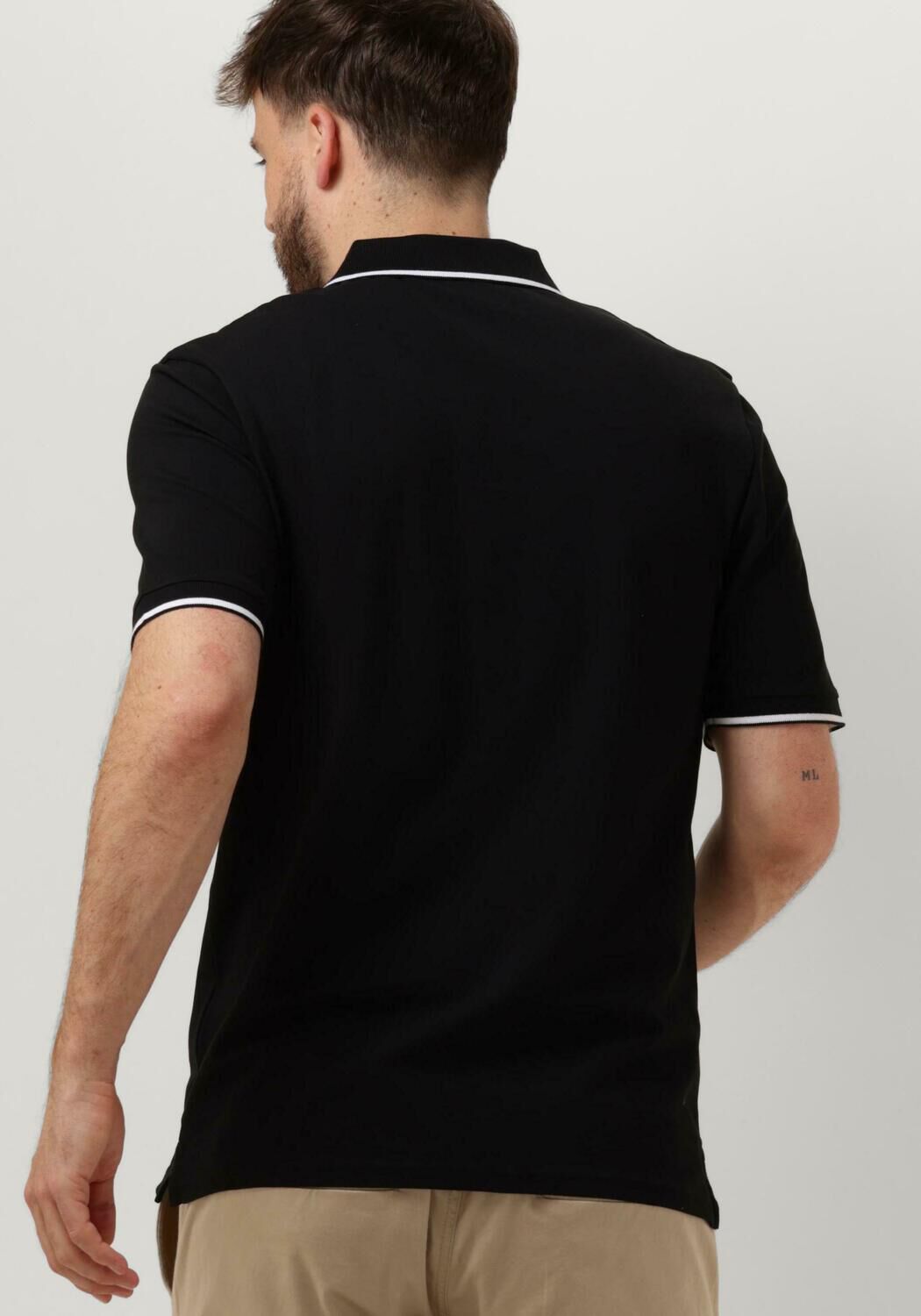 LYLE & SCOTT Heren Polo's & T-shirts Tipped Polo Shirt Zwart