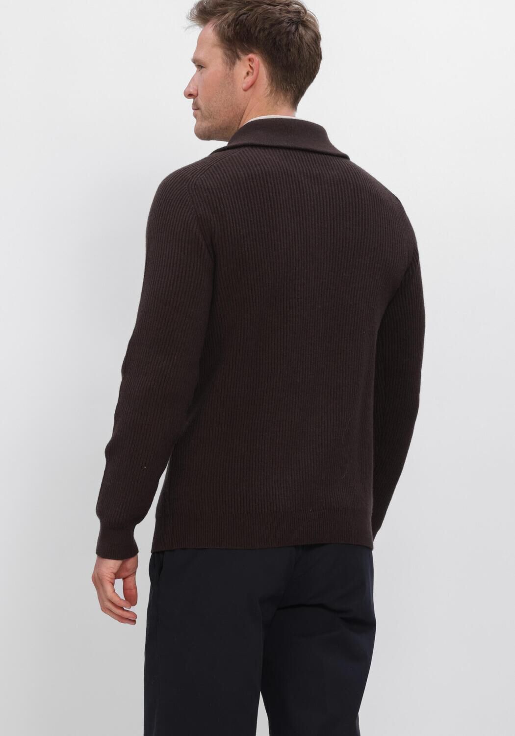 Bruine PROFUOMO Trui HEAVY WOOL - large