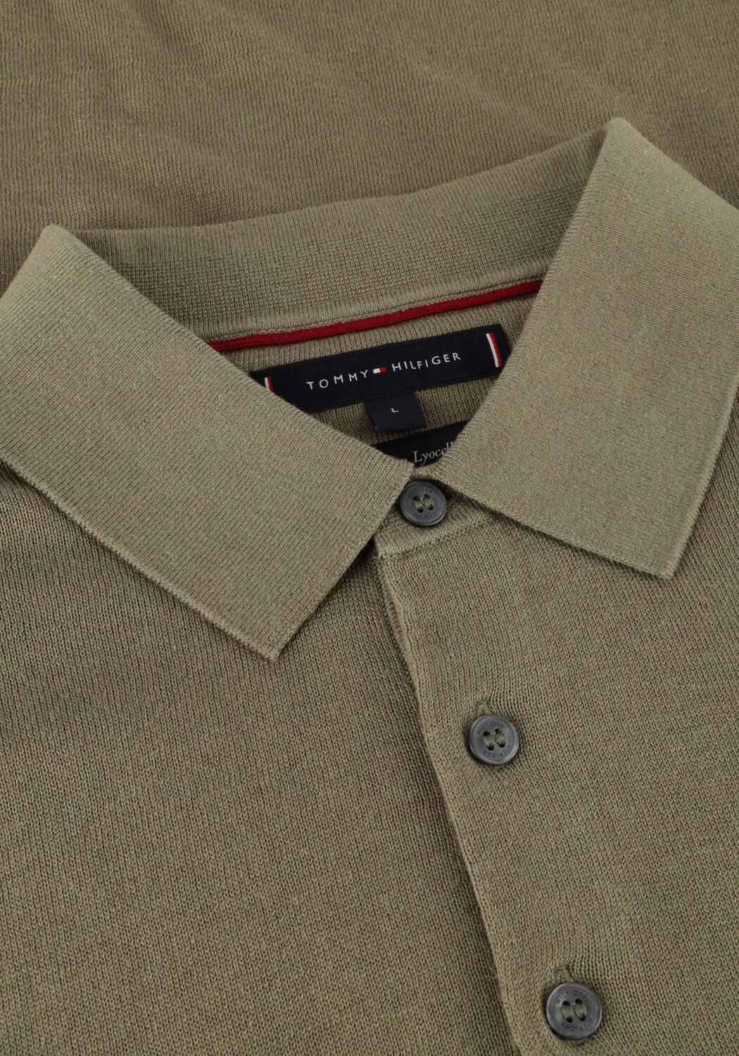 Olijf TOMMY HILFIGER Polo DC COTTON LYOCELL POLO - large