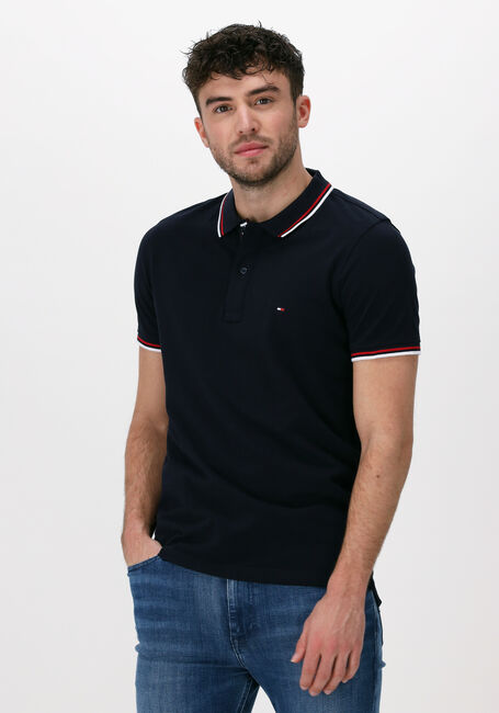 Donkerblauwe TOMMY HILFIGER Polo TIPPED HILFIGER PLACKET SLM POLO - large