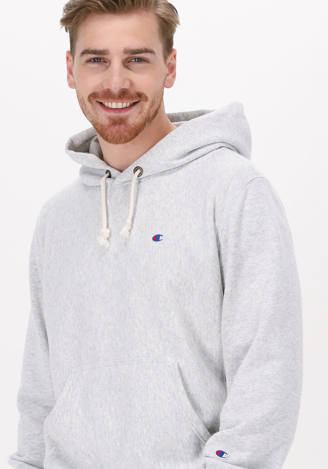 Grijze CHAMPION Sweater HOODED SWEATSHIRT MEN Omoda