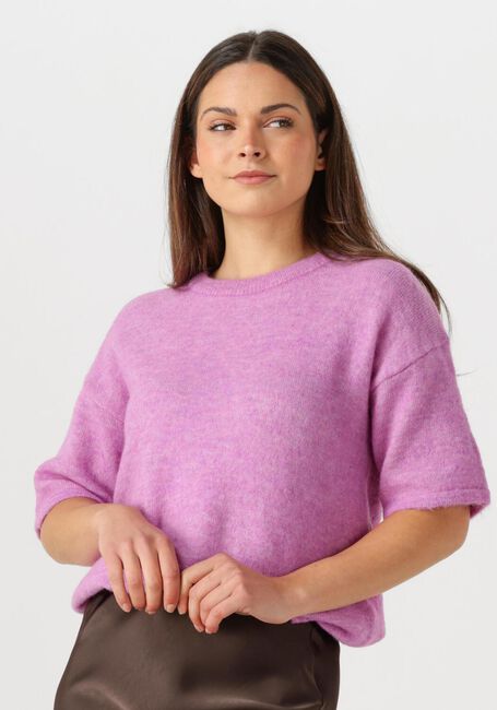 Roze SELECTED FEMME T-shirt SLFMALINE-LILIANA 2/4 KNIT O-NECK - large
