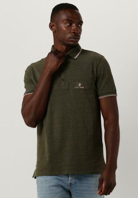 Groene CAST IRON Polo SHORT SLEEVE POLO INJECTED COTTON PIQUE - large